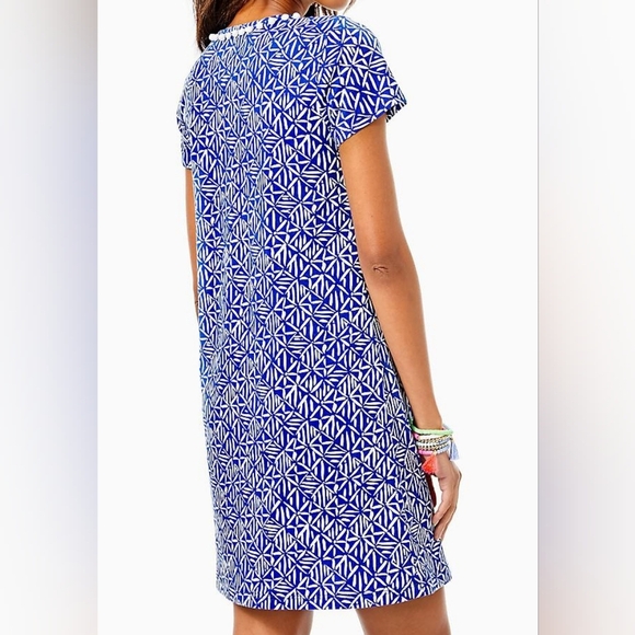 Lilly Pulitzer Etta Dress Corsica Blue Easy Peasy Size Small - Picture 2 of 14